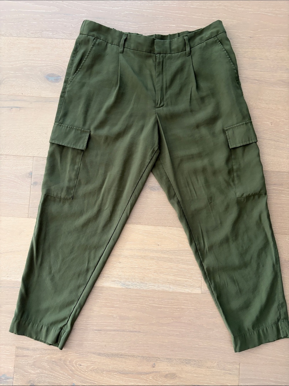 a new day Olive Green Cargo Dress Pants w/ Elastic Back